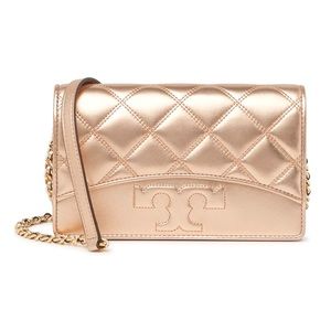 Tory Burch Rose Gold Savannah Chain Wallet NWOT